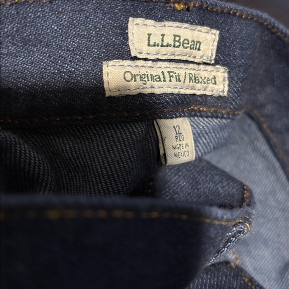 L.L.Bean Original Relaxed Fit Jean 12R Dark Denim 100% Cotton Straight Leg - Picture 7 of 8